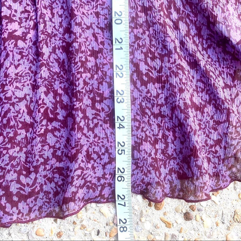 Cabi 823 Silk Purple Sonnet Sheer Floral Blouse Size M - Picture 4 of 9